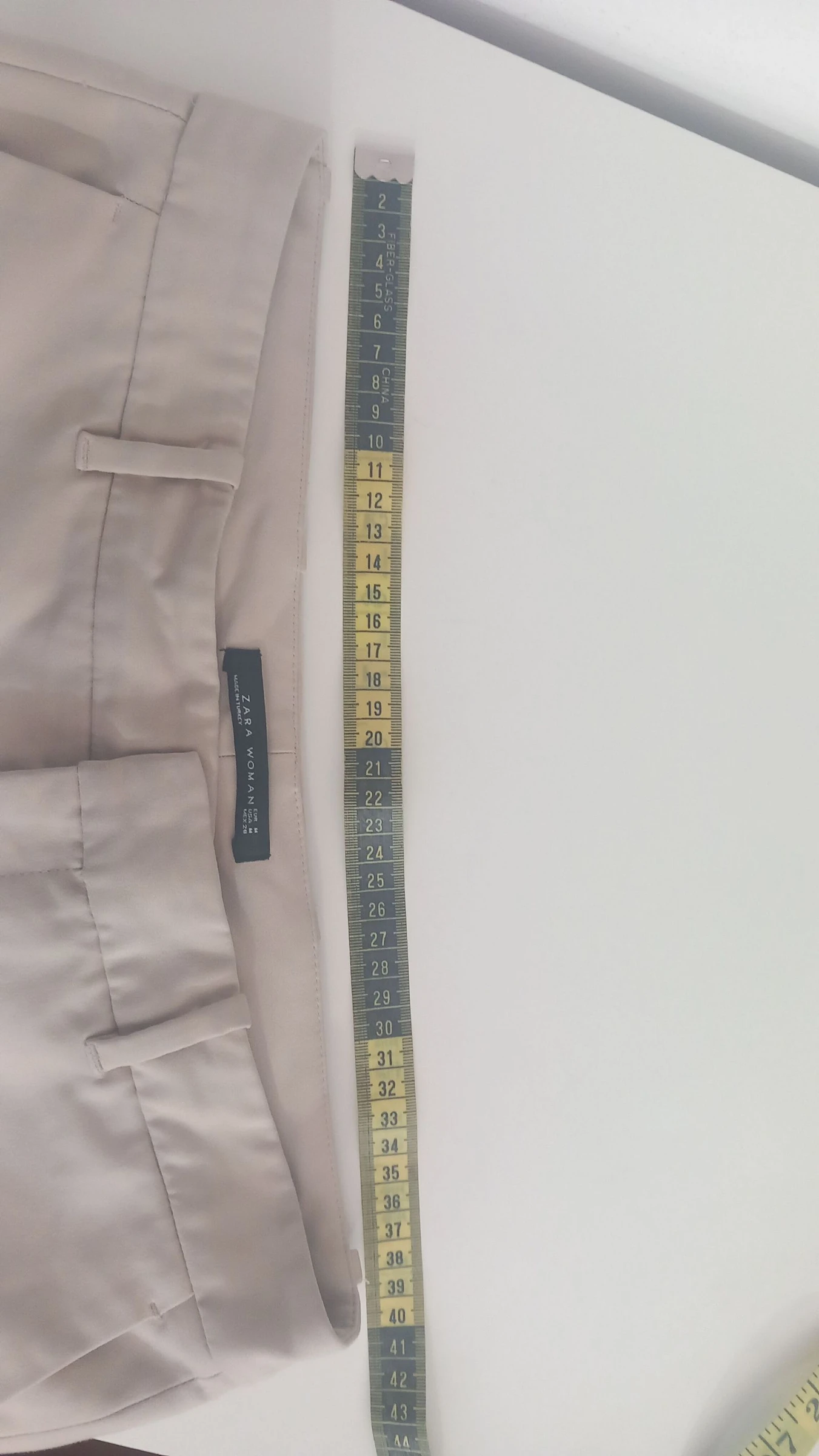 Pantalon chino beige Zara Woman - Taille M | Chinos curtos beges – photo 6